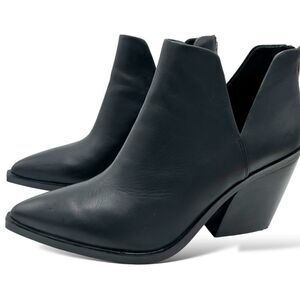 Vince Camuto Womens Gigietta Ankle Boots Booties Black Leather Cutout Zip 9.5‎ M